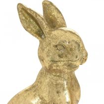 Bunny gold decoration sitting antique look Easter Bunny H12.5cm 2pcs