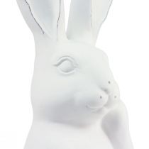 Product Rabbit decoration rabbit white artificial stone thinking 18×12.5×30.5cm