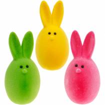 Product Easter egg mix with ears, flocked rabbit eggs, colorful Easter decoration 6pcs