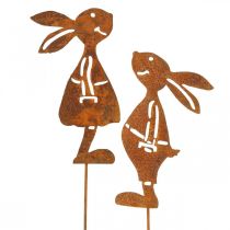 Garden decoration rust rabbit decorative plug Easter 8×16cm 2pcs (1pair)