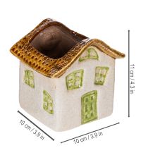 Product Ceramic house tealight holder, rustic style for a cozy atmosphere, 11cm
