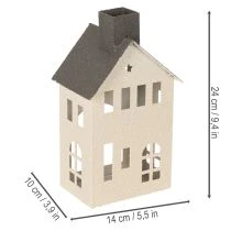 Product Decorative metal house with chimney and window, 24cm
