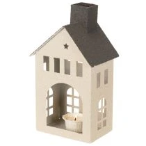 Product Decorative metal house with chimney and window, 24cm