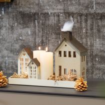 Product Decorative metal house with chimney and window, 24cm