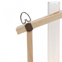 Product Wooden wall decoration, home decor, test tube vase, flower holder, 27.5x4.5x14.5cm