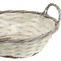 Decorative basket for planting, round planting basket, white H9.5cm, Ø29.5cm