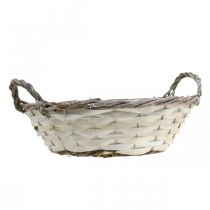 Product Decorative basket, planter, white, round, shabby chic, plant pot, flower basket, Ø29.5cm
