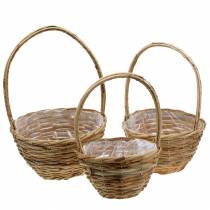 Handle basket made of willow Ø20/24/30cm gift basket natural set of 3