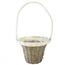 Handle basket wicker basket grey white Ø25 H45cm