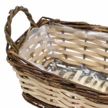 Product Planter decorative basket, square, natural color 21 × 16/16 × 13cm, set of 2