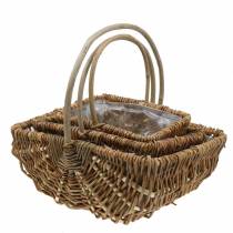Product Handle basket rectangular nature 34×26/29×20/24×15cm set of 3