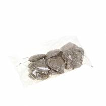 Product Glitter Heart for Hanging Champagne 6cm x 6.5cm 12 pcs