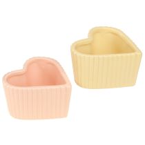 Product Heart Ceramic Decoration Shiny Orange Yellow 11×10×6cm 6 pcs