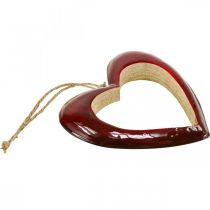 Product Heart made of wood, decorative heart for hanging, heart decoration red H15cm