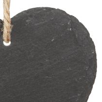 Product Heart made of slate Slate heart for hanging Black 10cm 6pcs