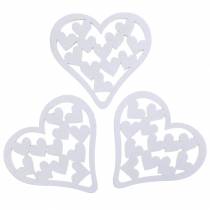Product Scatter Decoration Heart White 5cm 40 Pcs
