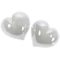 Heart white mother-of-pearl 7cm 4pcs