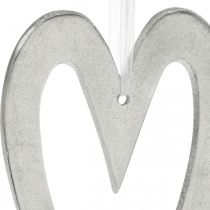 Decorative heart for hanging silver aluminum wedding decoration 22 × 12cm