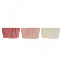 Product Decorative Heart Ceramic White, Pink, Mini Planter H6cm 3 Pcs