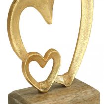 Metal Hearts Table Decoration Valentine&#39;s Day Wedding Decoration Golden Natural H19cm