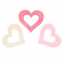 Product Hearts for scattering pink, natural 4cm 72 pcs
