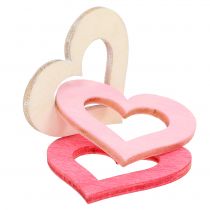 Product Hearts for scattering pink, natural 4cm 72 pcs