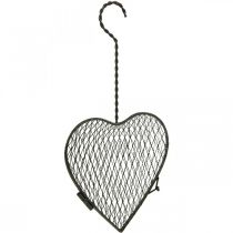 Metal heart, wire heart, basket heart Brown H16.5cm L31cm