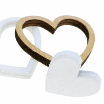 Product Sprinkle decoration heart natural / white 24pcs