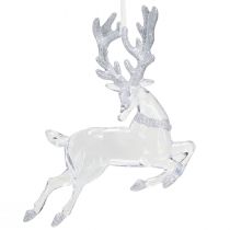 Product Deer decoration clear silver Christmas decoration 19x21cm 2pcs