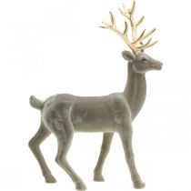 Decorative deer decorative figure decorative reindeer flocked gray H46cm