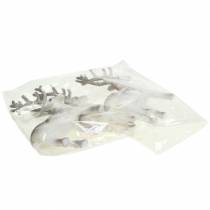 Product Decorative Reindeer White with Glitter – Winter Christmas Decoration 20cm 3pcs