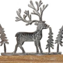 Product Deer decoration ring decoration stand metal wood silver Ø38cm