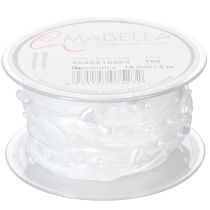 Product Wedding decoration organza ribbon white 10mm x 5m with hearts & pearls