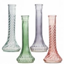 Tall glass vase flower vases vintage colored Ø10cm H23cm 4pcs