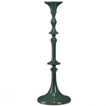 Product High Candlestick Metal Green Ceramic Look H38cm