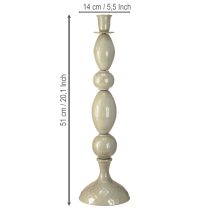 Product Tall candle holder grey gold metal candle holder 51cm