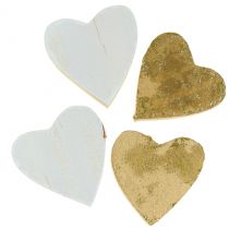 Wooden heart in a bag 2cm - 4cm 24pcs