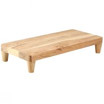 Product Wooden Tray with Feet Table Pedestal Natural 45x20x7.5cm