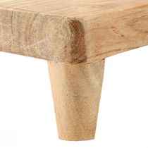 Product Wooden Tray with Feet Table Pedestal Natural 45x20x7.5cm