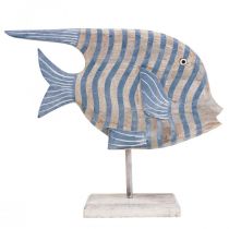 Wooden fish deco large, striped deco fish standing H30cm