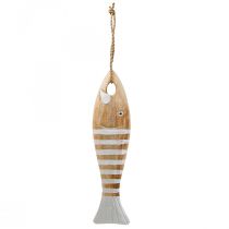 Wooden fish decoration maritime fish pendant wood 28.5cm