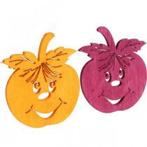Scattered decoration laughing apple, autumn, table decoration, crab apple orange, yellow, green, pink H3.5cm W4cm 72pcs