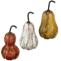 Product Wooden pear pear wooden decoration autumn red yellow white 12×6cm 3 pieces