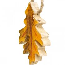 Decorative leaves wood to hang Colorful autumn decorations 6.5 × 4cm 12pcs
