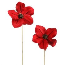 Product Wooden flower stakes, red, decorative, 9-12cm, 45cm, 15 pieces.