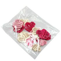 Product Wooden cupcakes table decoration pastel colors muffins birthday decoration 24 pcs