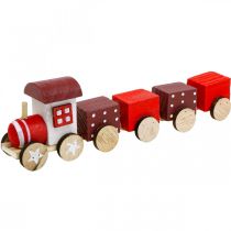 Product Wooden train deco Christmas train red L20cm H6cm 2pcs