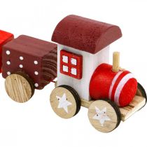Product Wooden train deco Christmas train red L20cm H6cm 2pcs