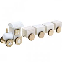 Product Wooden train deco Christmas train white L20cm H6cm 2pcs