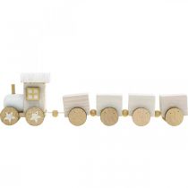 Product Wooden train deco Christmas train white L20cm H6cm 2pcs